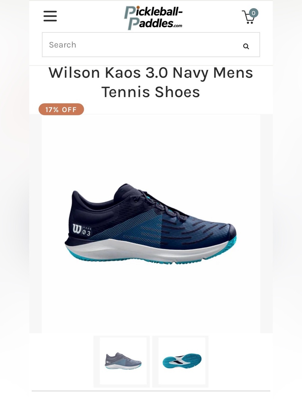 Wilson Kaos 3.0 Men’s Tennis Pickleball Sneaker Navy Size 13